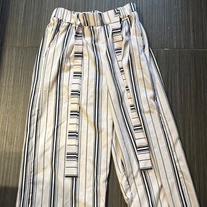 float pants white and blue stripes